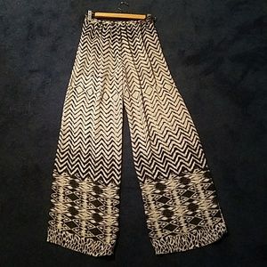 Sans Souci Black & White Safari Wide Leg Pant